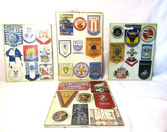 Emblemas de fútbol - Insignias de fútbol - Pegatinas vintage enmarcadas - Liga de fútbol inglesa