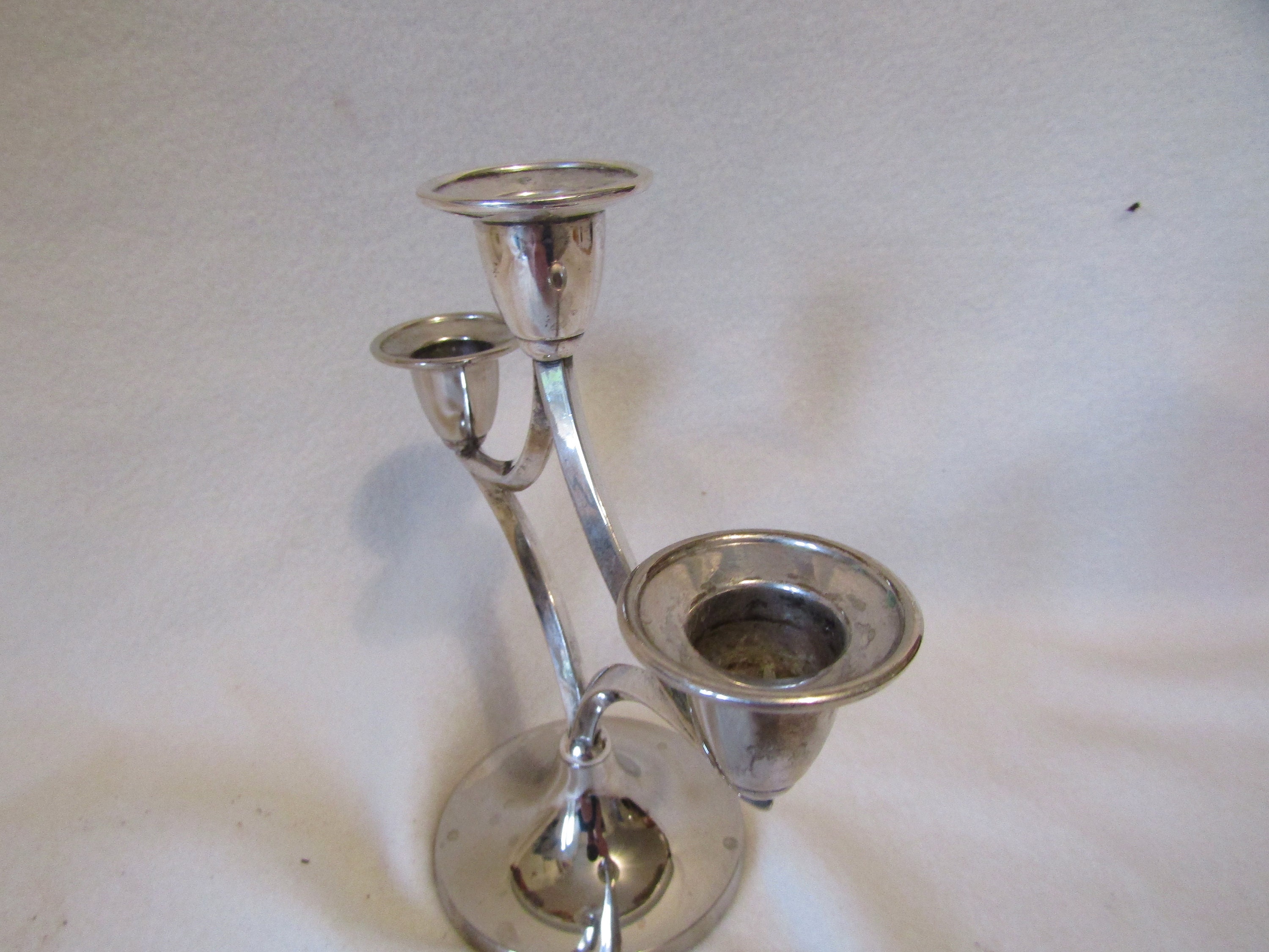 ヴィンテージ シルバーメッキ シャンデリア - Lanthe 3本キャンドル