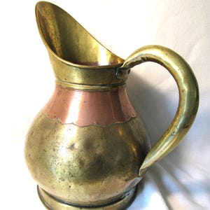 Large Pitcher - Antique Copper Brass Pitcher - Jug - Large Vintage Water Jug - Ornamental Pitcher