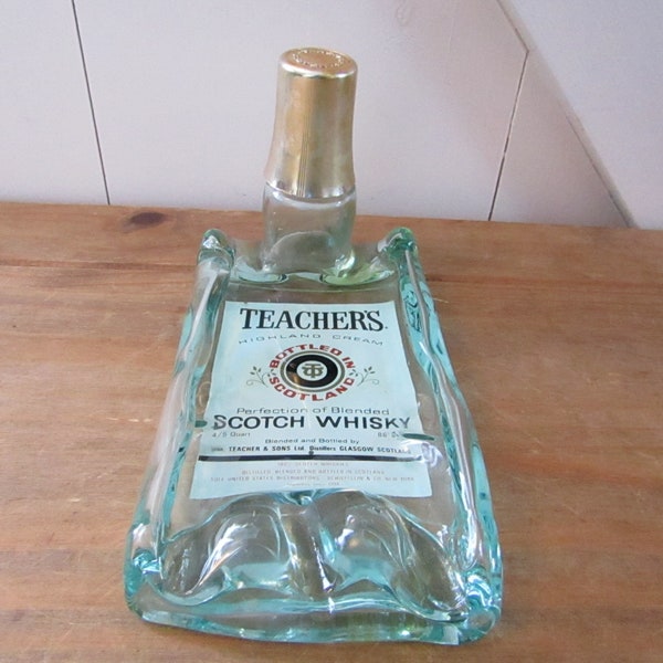 Teachers Whiskey Unique - Ongebruikelijke afgeplatte asbak voor flessen