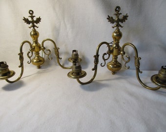 Pair Sconces - Vintage Brass - Highly decorative Sconces - French appearance