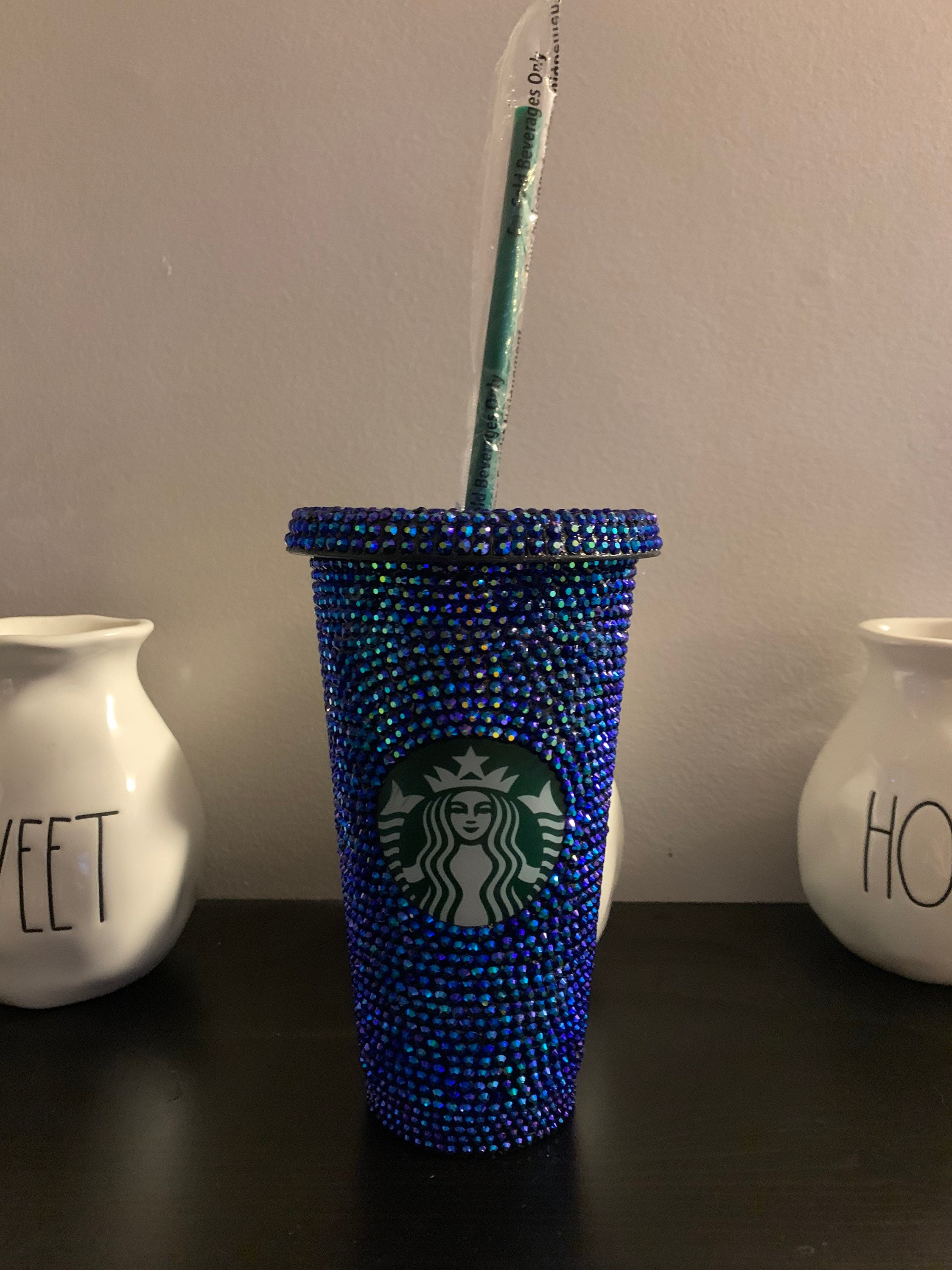 Full Rhinestones Starbucks cup / Drip Rhinestones tumbler / Etsy