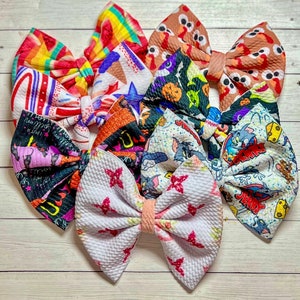 Mystery Grab Bag of 6 Bows, Hair Bow Grab Bag, Boutique Hair Bow, Bullet Fabric, Fabric Bow, Hair Bows for Girls, Baby Shower Gift, Baby Bow