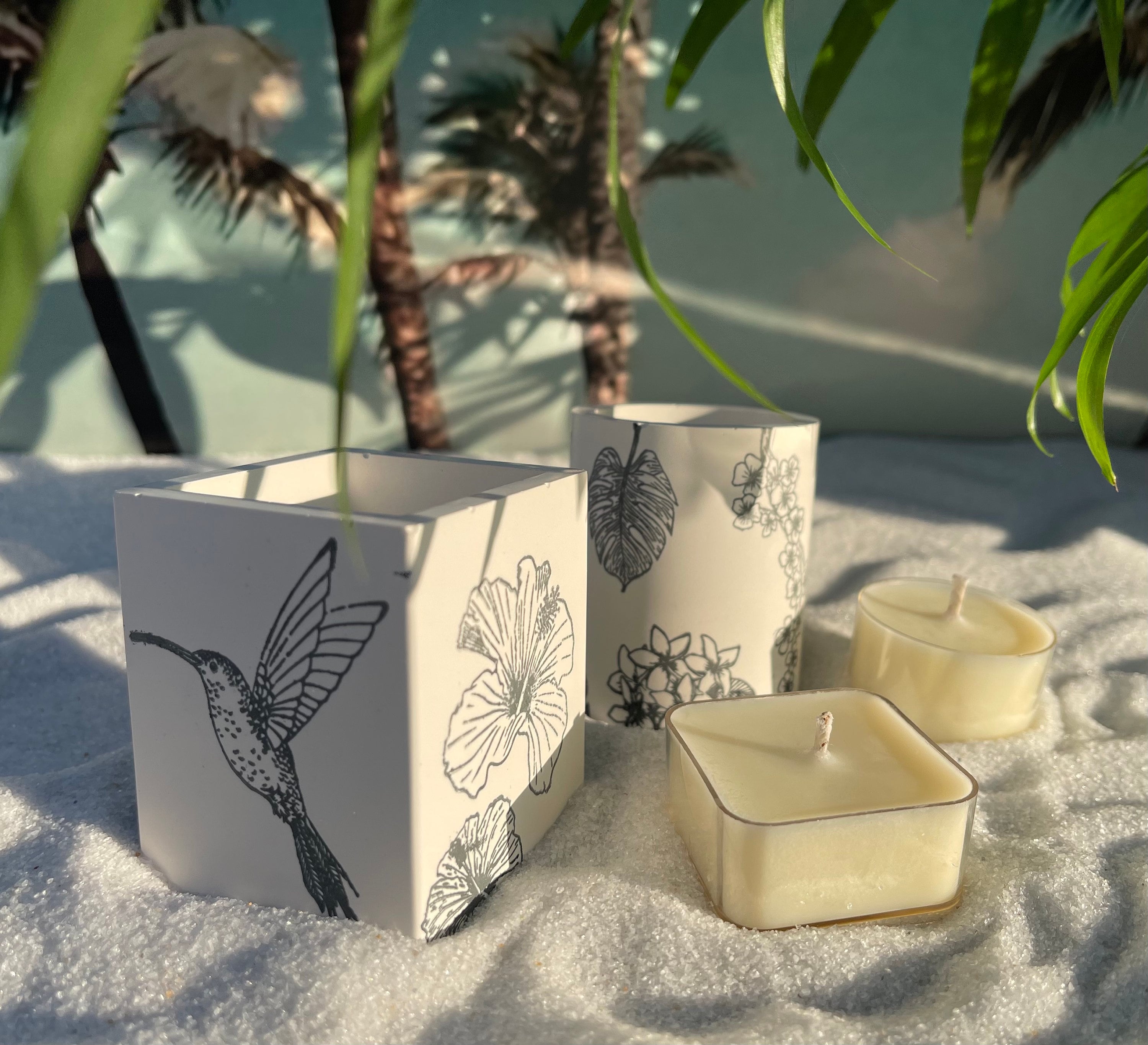 Coconut Wax & Essential Oil Tealight Candles With Handmade Holder Etsy