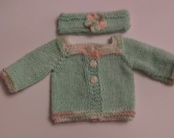 Mint Green and Variegated Trim and Headband for 18 Inch Doll