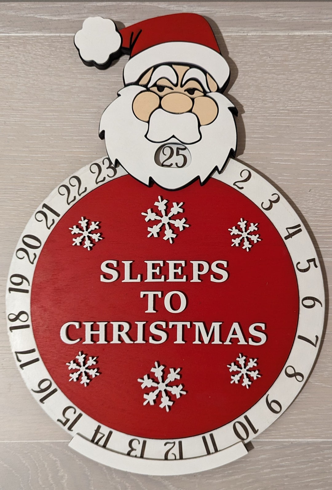 Sleeps to Christmas Calendar Etsy