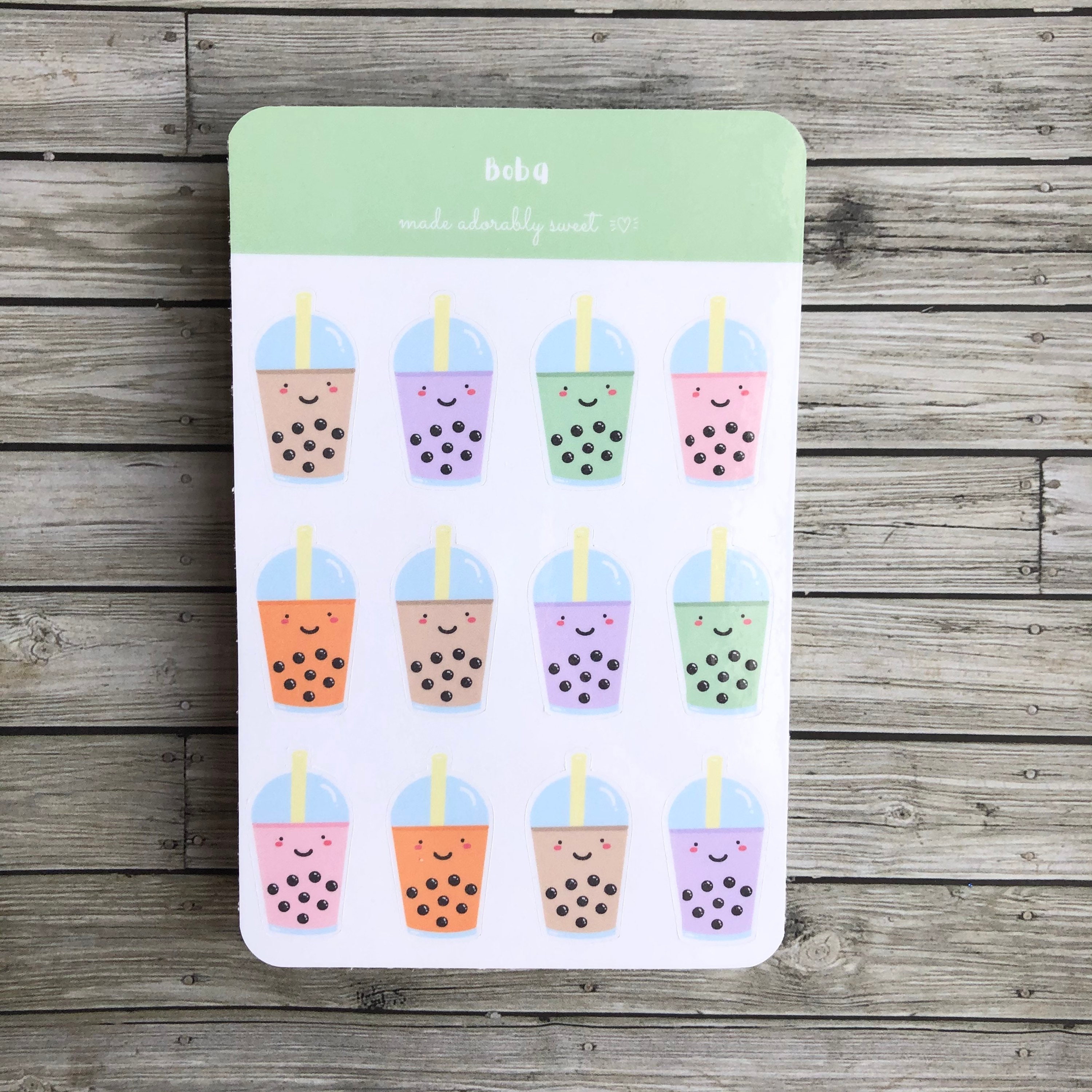 Boba Sticker Sheet / Cute Boba/ Bubble Tea Sticker/ Journal/ | Etsy