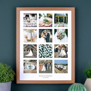 Personalised Twelve Photos Wedding Print