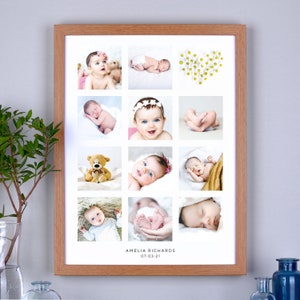 Twaalf foto&#39;s gepersonaliseerde babyafdruk