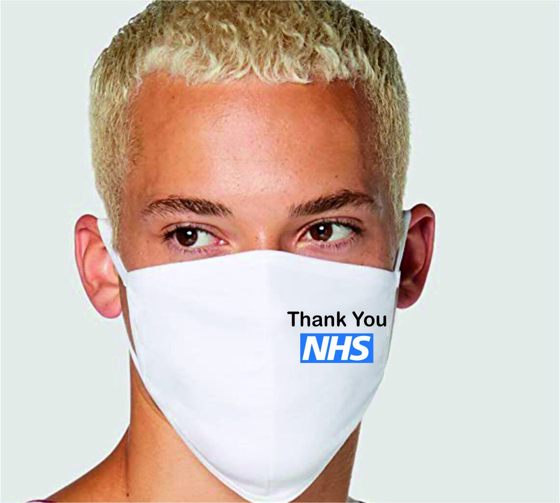 Thank You NHS Face Mask Covering Keyworker Doctor Nurse Covid Rainbow