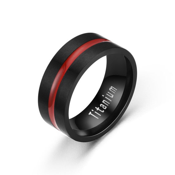 Bague noire Bague rainur e rouge Bague noire Bague pour homme
