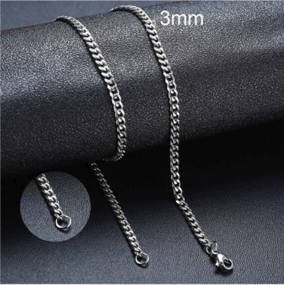 Curb Chain Mens Necklace Womens Necklace Silver Chain Stainless