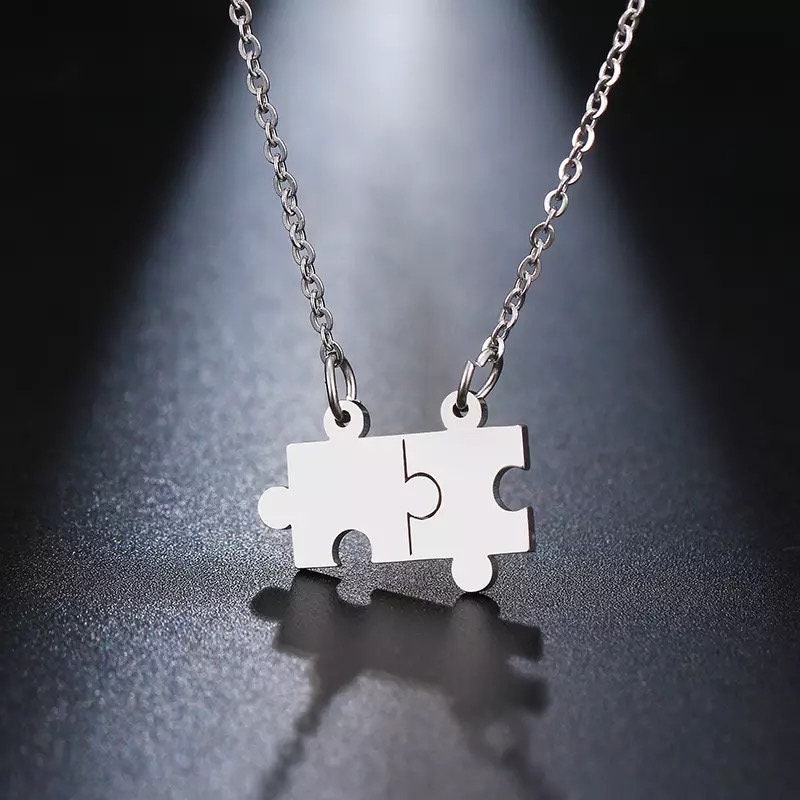 Puzzle Piece Necklace Jigsaw Necklace Couples Necklace - Etsy UK