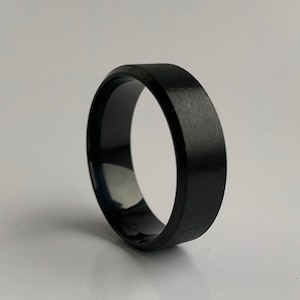 Stainless Steel Ring, 8mm Ring, Black Ring, Metal Band, Thick Ring