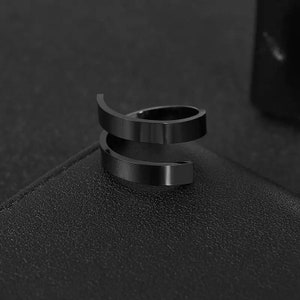 Spiral Ring - Black Ring - Mens Ring - Womens Ring - Double Layer - Stainless Steel - Black Friday