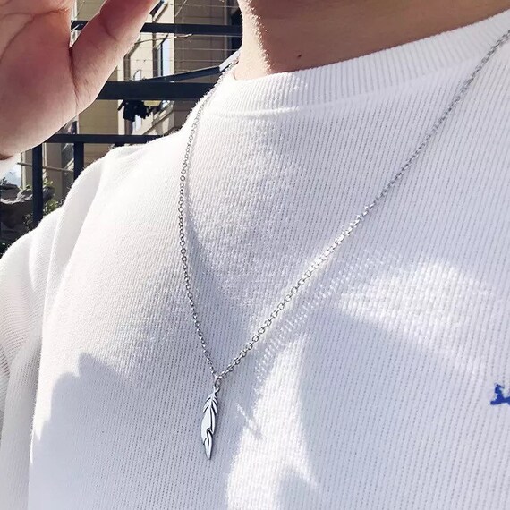 Feather Necklace Mens Necklace Feather 