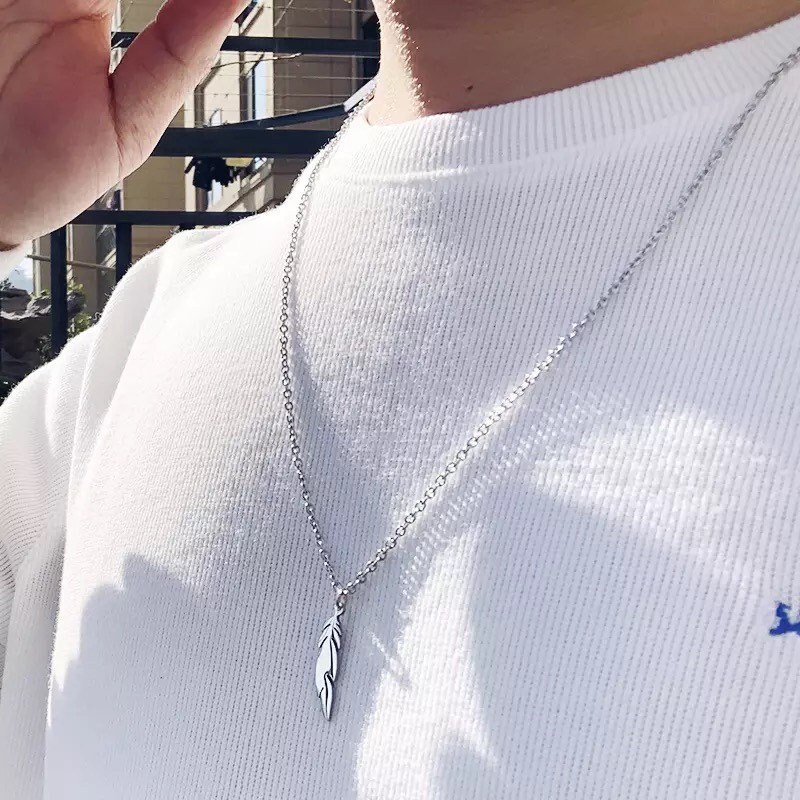 Mens feather pendant deals