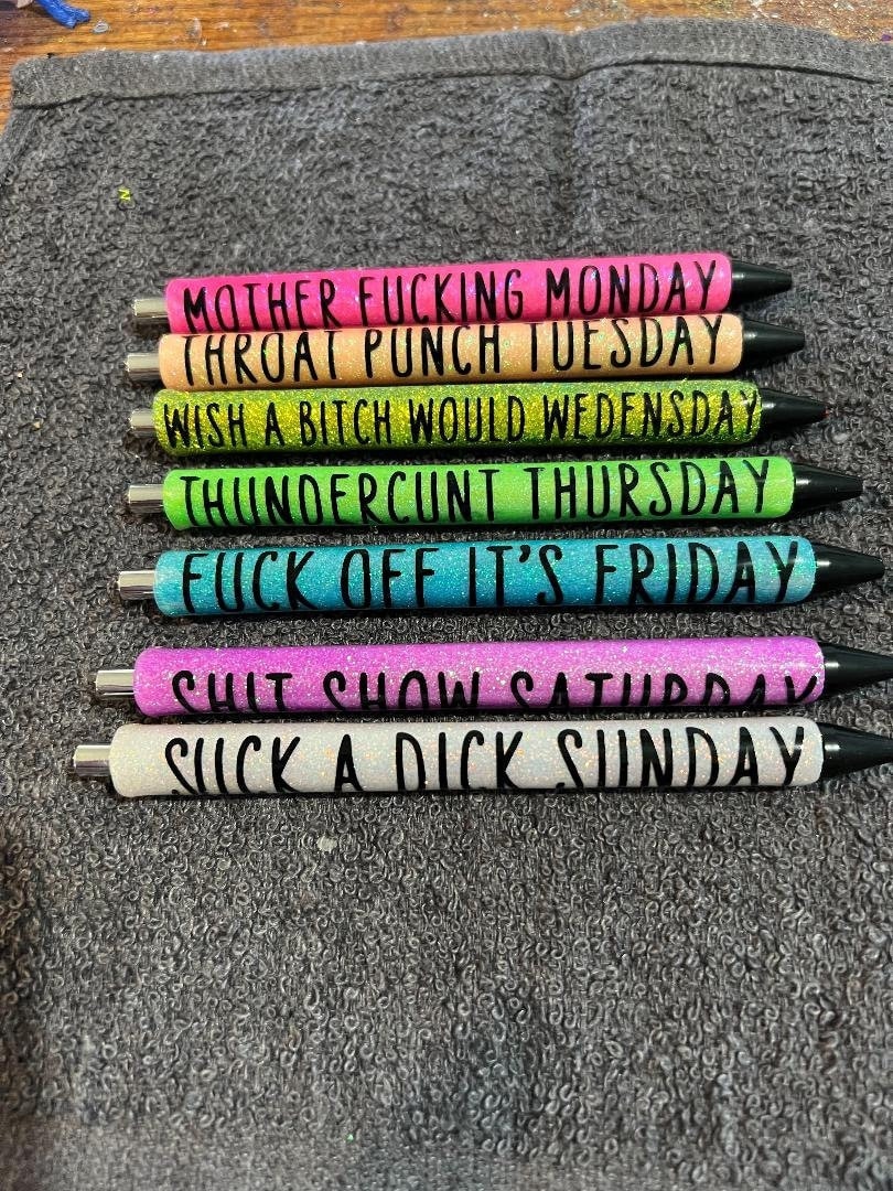 Rude Pens For Adults Silly Ballpoint Novelty Funky Stationery Gifts Office  PACK1