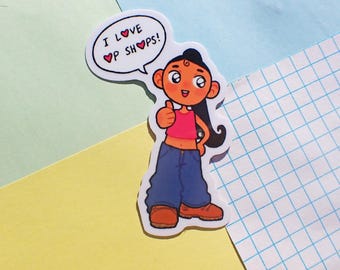i love op shops sticker