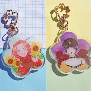 nana and hachi acrylic charm keychain