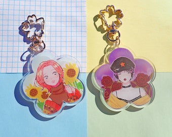 nana and hachi acrylic charm keychain