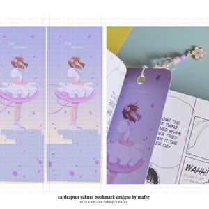 magisches Mädchen Sakura Lesezeichen Printable Download Platin