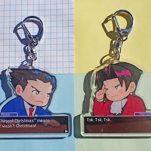 ace attorney phoenix wright and miles edgeworth acrylic charm