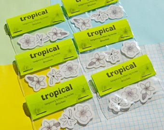 tropical temporary tattoo sticker set