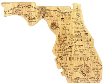 Cutting Board, Florida Shaped~Destination Locations~Great for Wedding Gift!