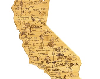 Cutting Board, California Shaped~Destination Locations~Great for Wedding Gift!