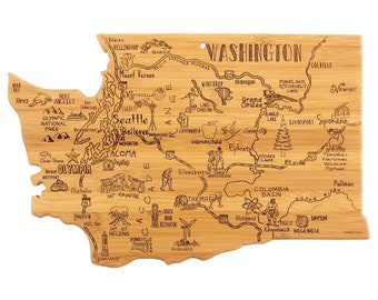 Cutting Board, Washington Shaped~Destination Locations~Great for Wedding Gift!