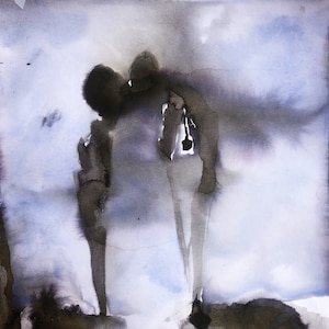 In Love [Original Watercolor and Ink Painting on paper]