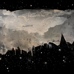 A Village In The Night [Original art painting on canvas]
