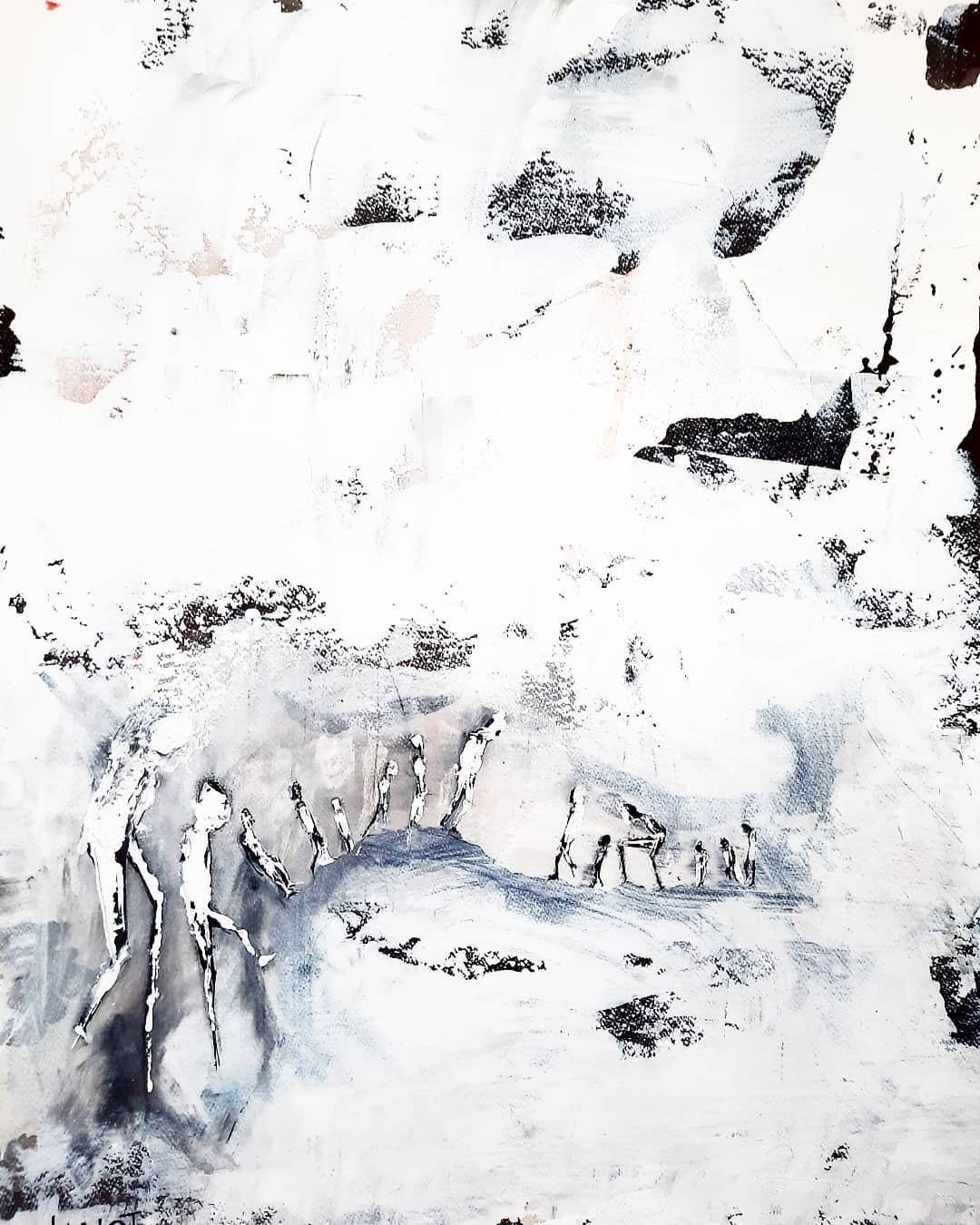 La Migration Des Peuples [Dessin Original, Peinture à L'encre et L'aquarelle]