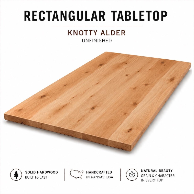 Plateau de table rectangulaire en bois massif | Plateau de table brut pour restaurant et bar image 2