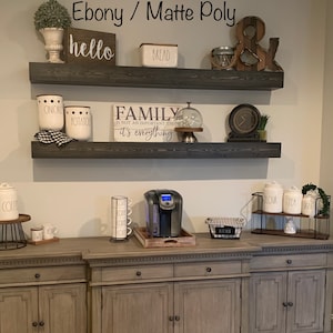 4.5&quot; Thick Farmhouse Wooden Floating Shelf, Wall Shelf, Ledge Shelf, Floating Shelf, Shelving, Kitchen Shelf, Free Shipping