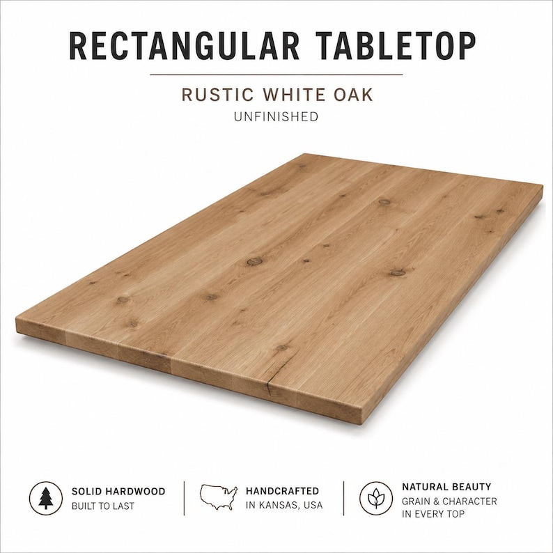 Plateau de table rectangulaire en bois massif | Plateau de table brut pour restaurant et bar image 3