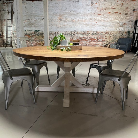 Round timber table discount