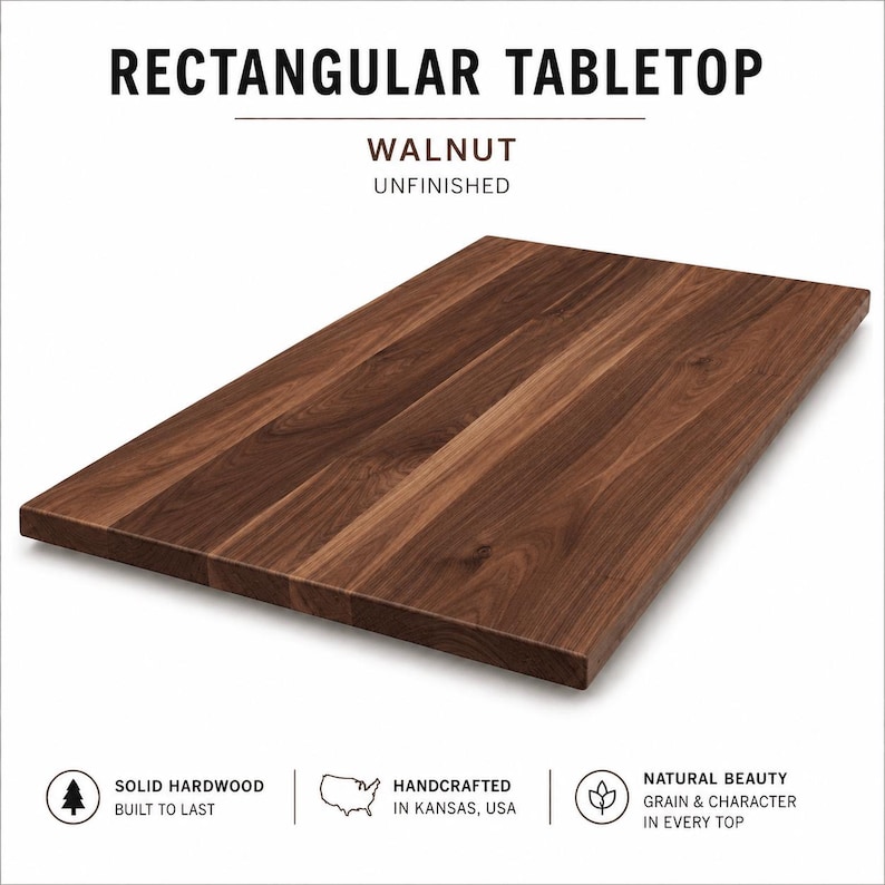 Plateau de table rectangulaire en bois massif | Plateau de table brut pour restaurant et bar image 6