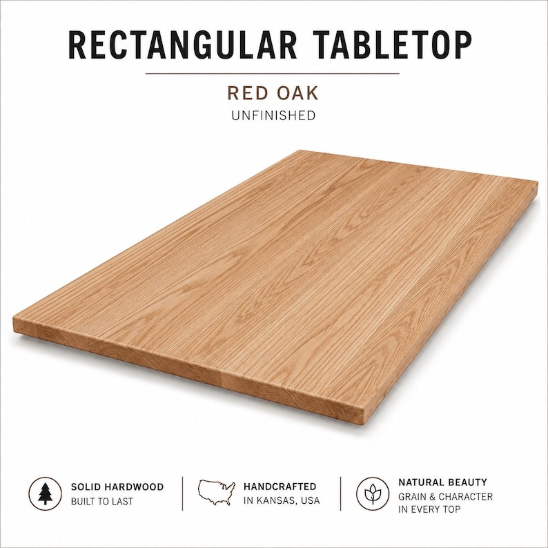 Plateau de table rectangulaire en bois massif | Plateau de table brut pour restaurant et bar image 4