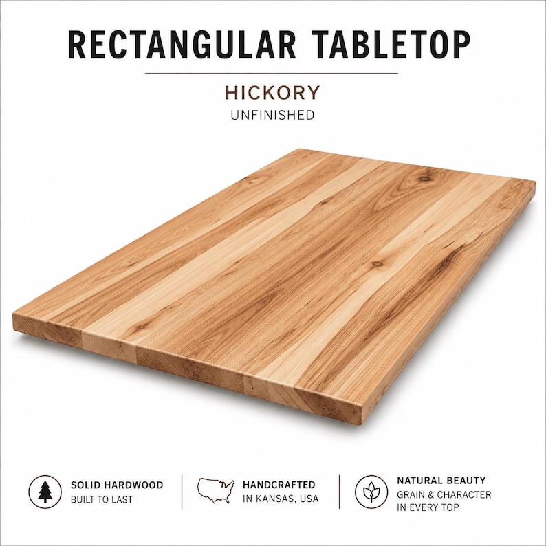 Plateau de table rectangulaire en bois massif | Plateau de table brut pour restaurant et bar image 5