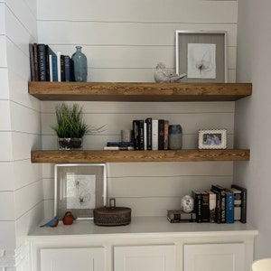 Farmhouse Floating Shelves, 3.5” Thick Wall Shelf, Ledge Shelf, Wood Shelf, Shelving, Kitchen Shelf, Free Shipping & Easy Install
