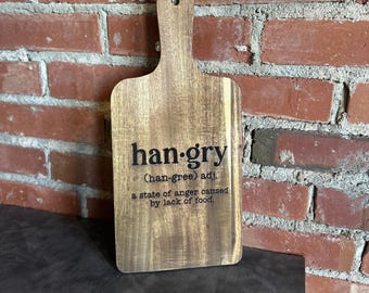 Wooden Cutting Board (15”x7”) | Kitchen Decor | Hangry Definition | Cheese Board