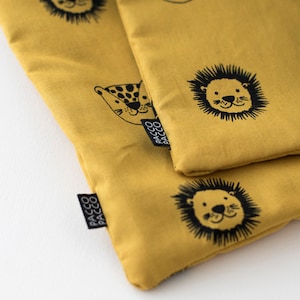 Geschenkbeutel Löwe und Leopard Gelb