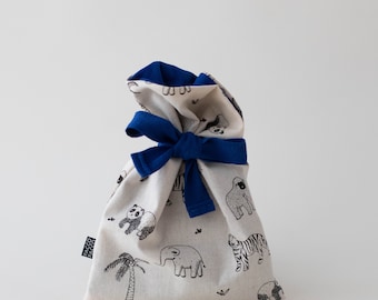 Bolsa regalo animales naturaleza y azul