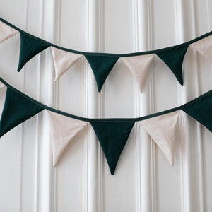 Fabric garland dark green and natural image 7