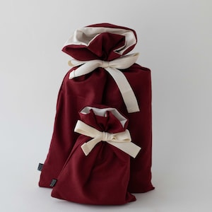 Geschenkbeutel Weinrot und Natur