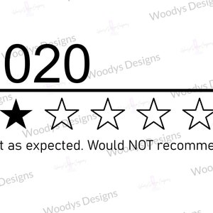 DIGITAL DOWNLOAD - SVG, Png und Jpeg / jpg. 2020 Datei. nicht empfohlen - covid - 1 Stern Sublimation Vinyl Toner Druck geschnitten Datei Silhouette