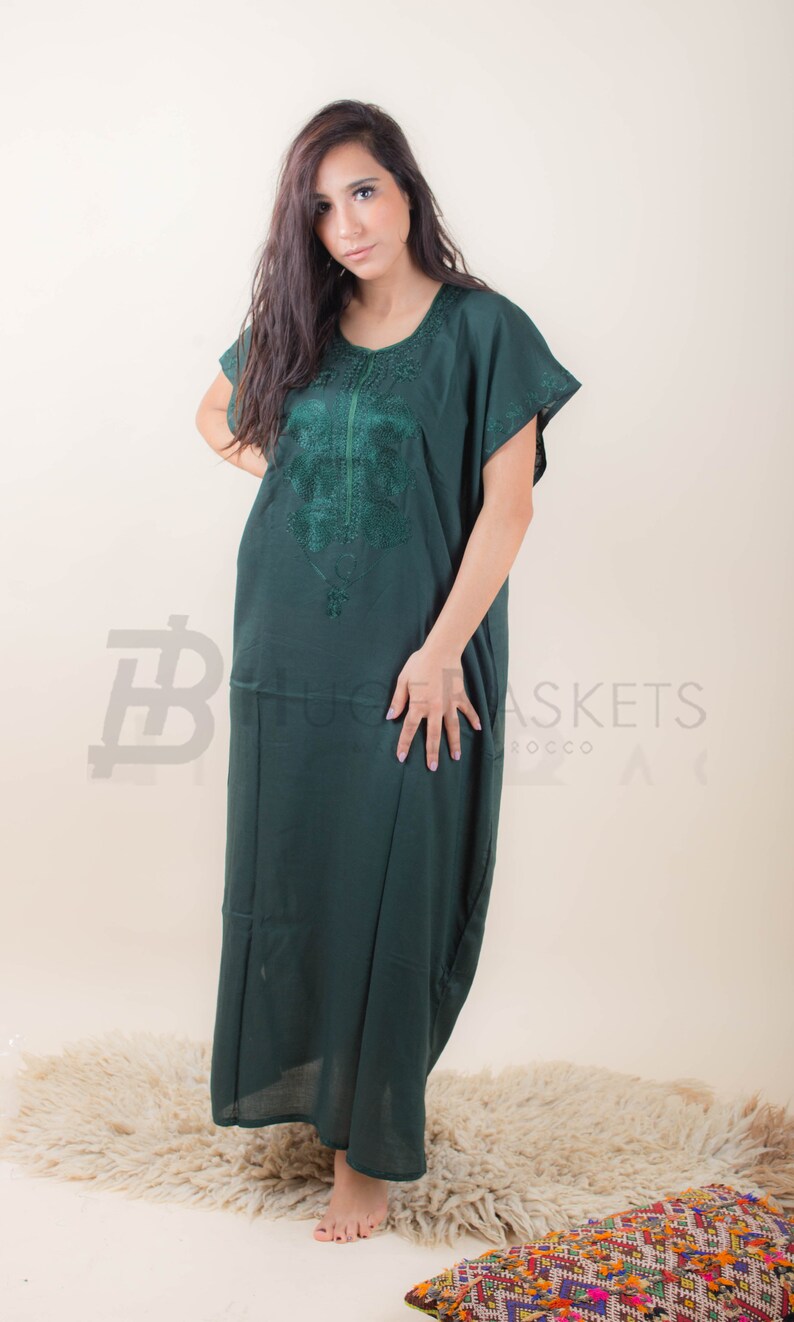 Green Resort Caftan Kaftan Beach cover up kaftan Embroidery Batwing loungewear woman resort wear,loungewear,maxi dress gifts,
