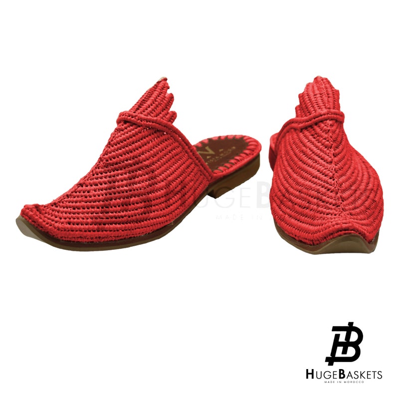 Red raffia slipper women summer shoes Handmade Raffia Shoes Women Lace Up Shoes Two-Tone Shoes Hand Weaved Shoes summer Derbies inraffia